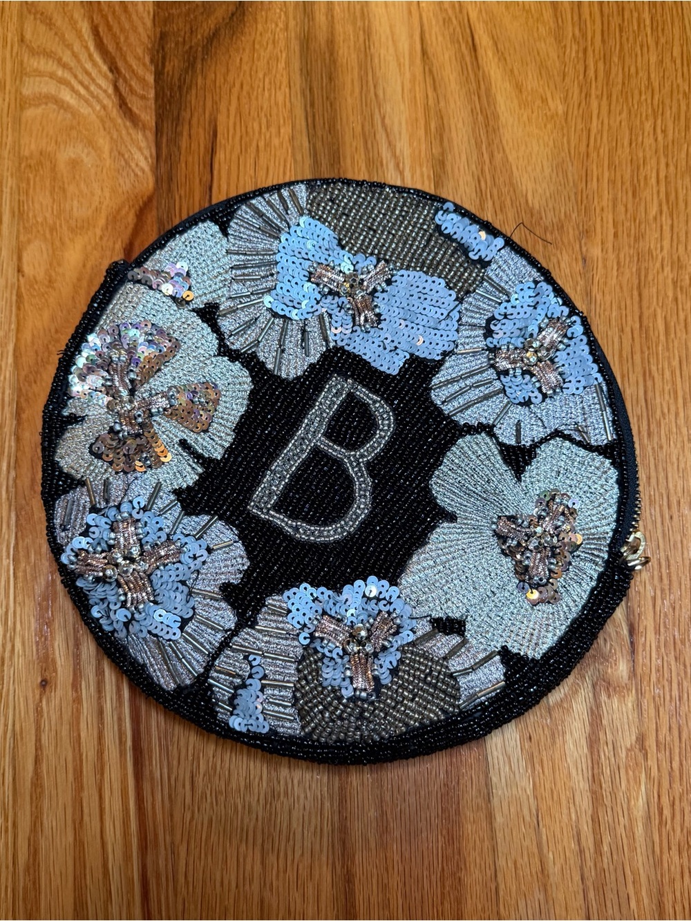 Anthropologie B initial beaded purse
